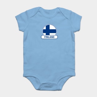 Finland Country Badge - Finland Flag Baby Bodysuit